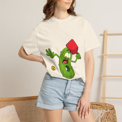 Funny Pickle Smash T‑Shirt — Cartoon Pickle with Mallet Graphic