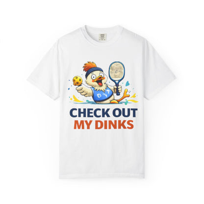 Pickleball Chicken “Check Out My Dinks” T-Shirt