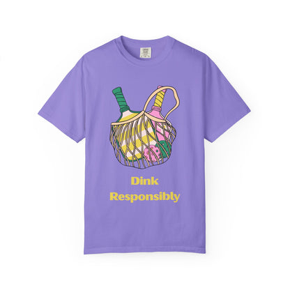 Dink Responsibly Pickleball T-Shirt — Vintage Net Bag Graphic