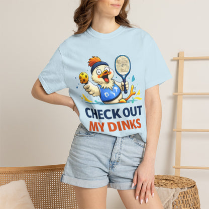 Pickleball Chicken “Check Out My Dinks” T-Shirt
