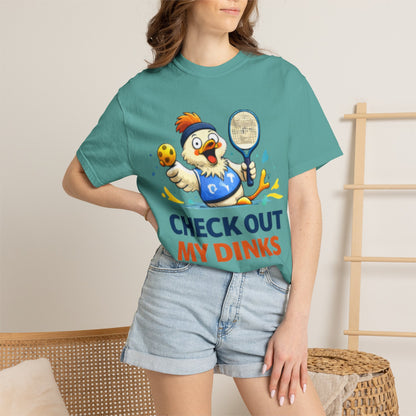 Pickleball Chicken “Check Out My Dinks” T-Shirt