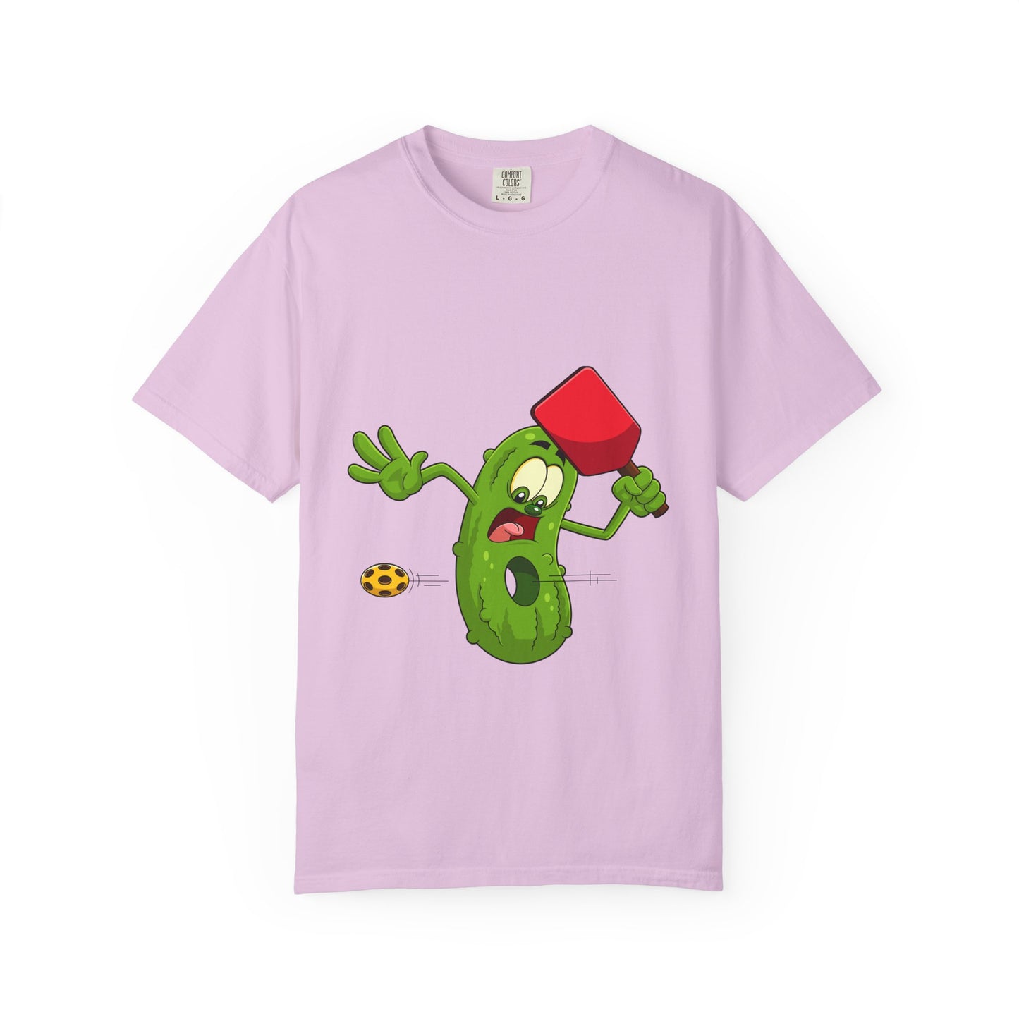 Funny Pickle Smash T‑Shirt — Cartoon Pickle with Mallet Graphic