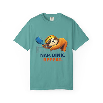 Sloth Pickleball T-Shirt - "Nap. Dink. Repeat." Casual Sports Tee