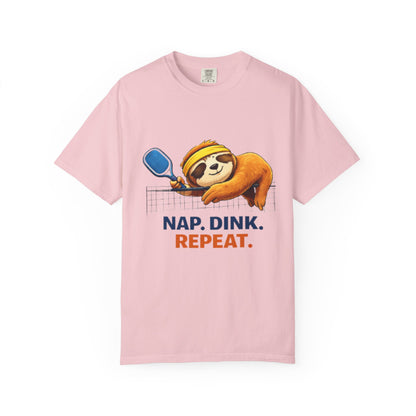 Sloth Pickleball T-Shirt - "Nap. Dink. Repeat." Casual Sports Tee
