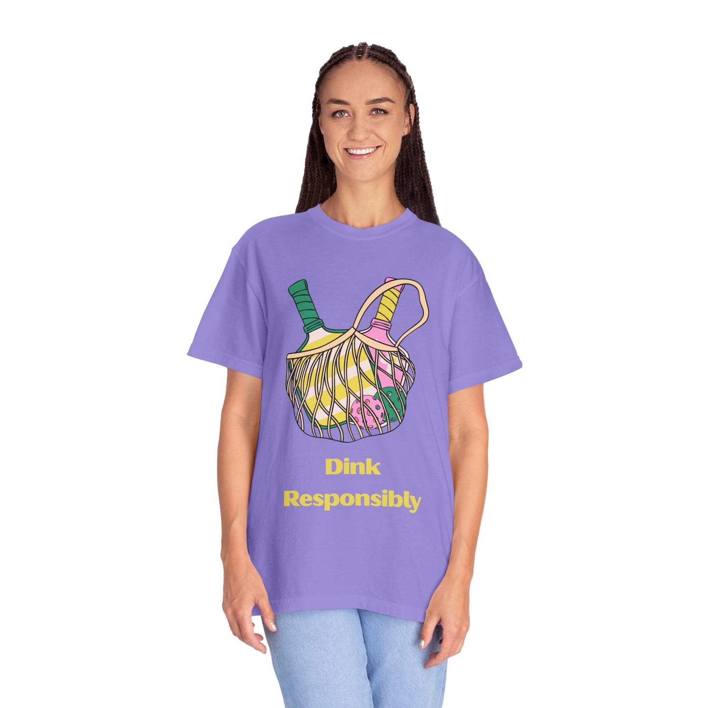 Dink Responsibly Pickleball T-Shirt — Vintage Net Bag Graphic