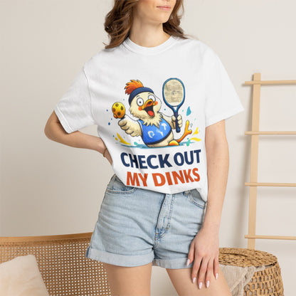 Pickleball Chicken “Check Out My Dinks” T-Shirt