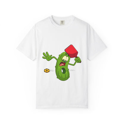 Funny Pickle Smash T‑Shirt — Cartoon Pickle with Mallet Graphic