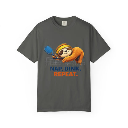 Sloth Pickleball T-Shirt - "Nap. Dink. Repeat." Casual Sports Tee