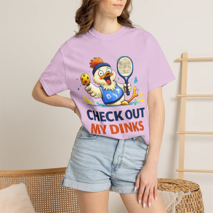 Pickleball Chicken “Check Out My Dinks” T-Shirt