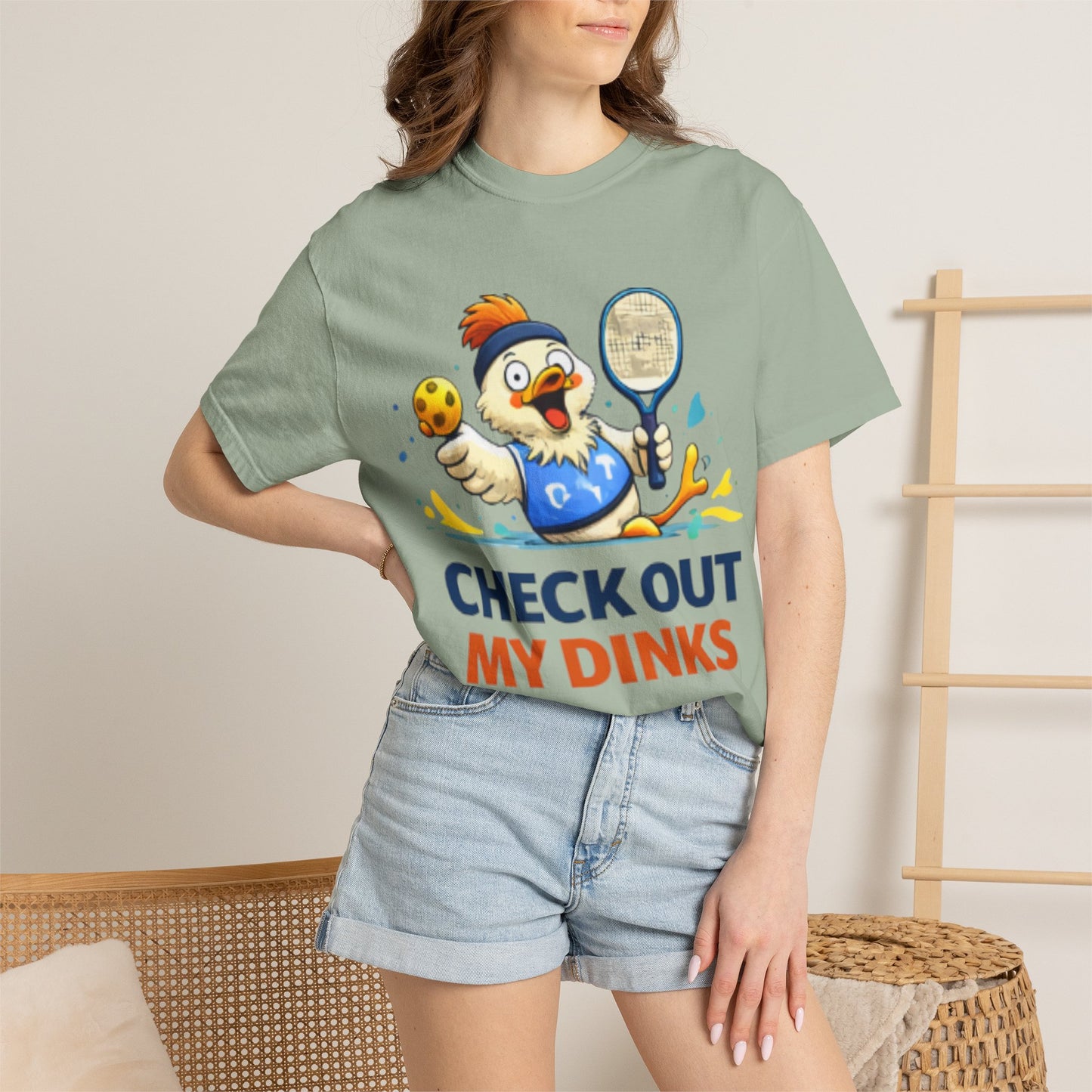 Pickleball Chicken “Check Out My Dinks” T-Shirt