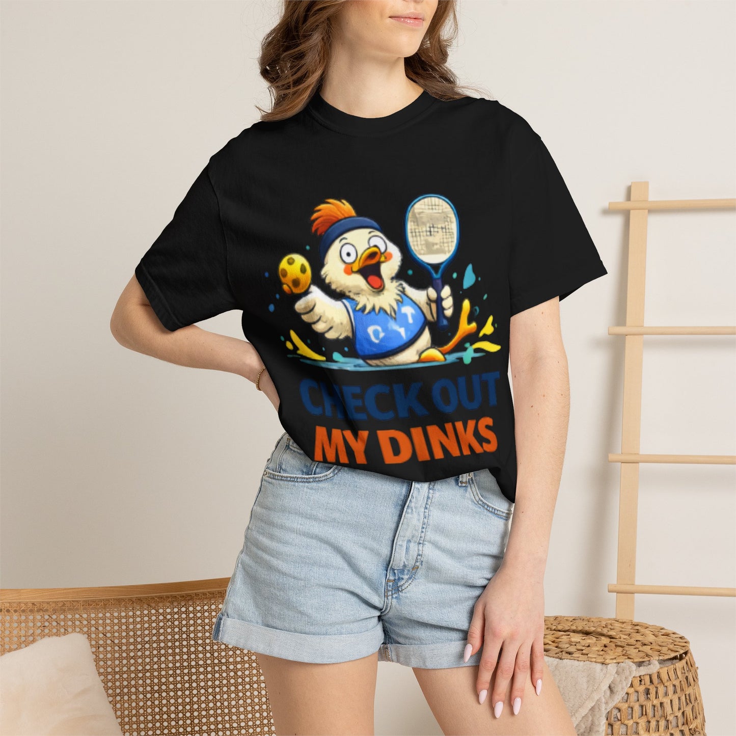 Pickleball Chicken “Check Out My Dinks” T-Shirt