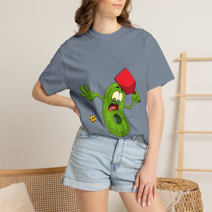 Funny Pickle Smash T‑Shirt — Cartoon Pickle with Mallet Graphic