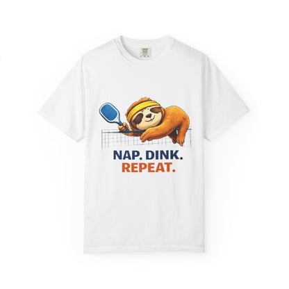 Sloth Pickleball T-Shirt - "Nap. Dink. Repeat." Casual Sports Tee