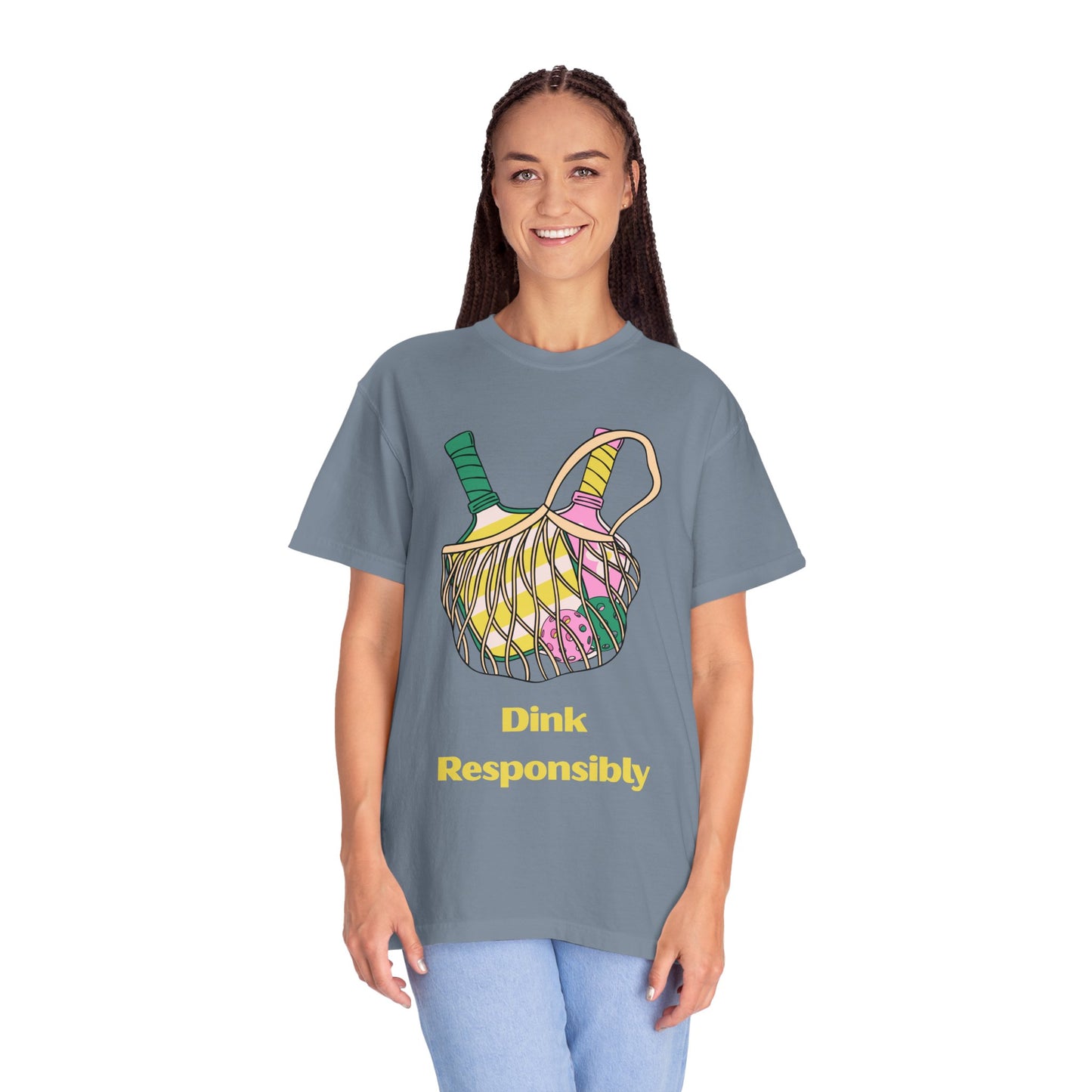 Dink Responsibly Pickleball T-Shirt — Vintage Net Bag Graphic