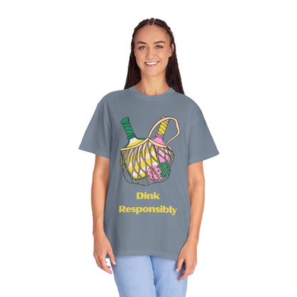 Dink Responsibly Pickleball T-Shirt — Vintage Net Bag Graphic