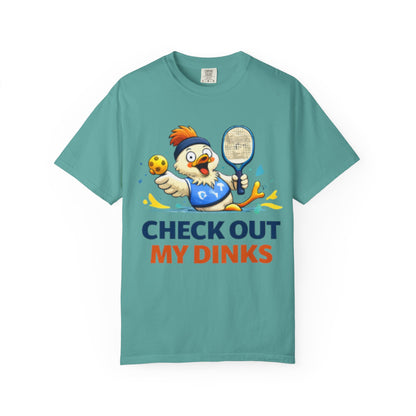 Pickleball Chicken “Check Out My Dinks” T-Shirt