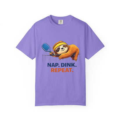 Sloth Pickleball T-Shirt - "Nap. Dink. Repeat." Casual Sports Tee
