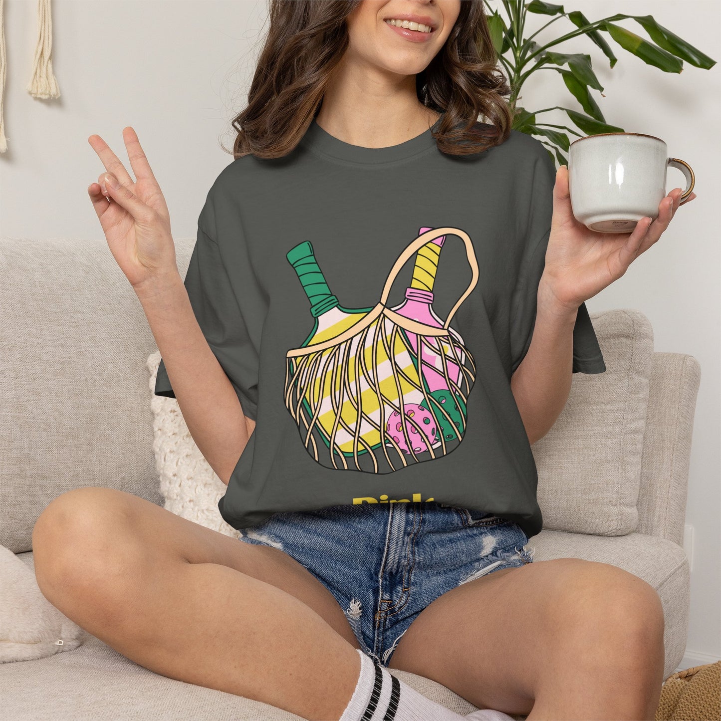 Dink Responsibly Pickleball T-Shirt — Vintage Net Bag Graphic