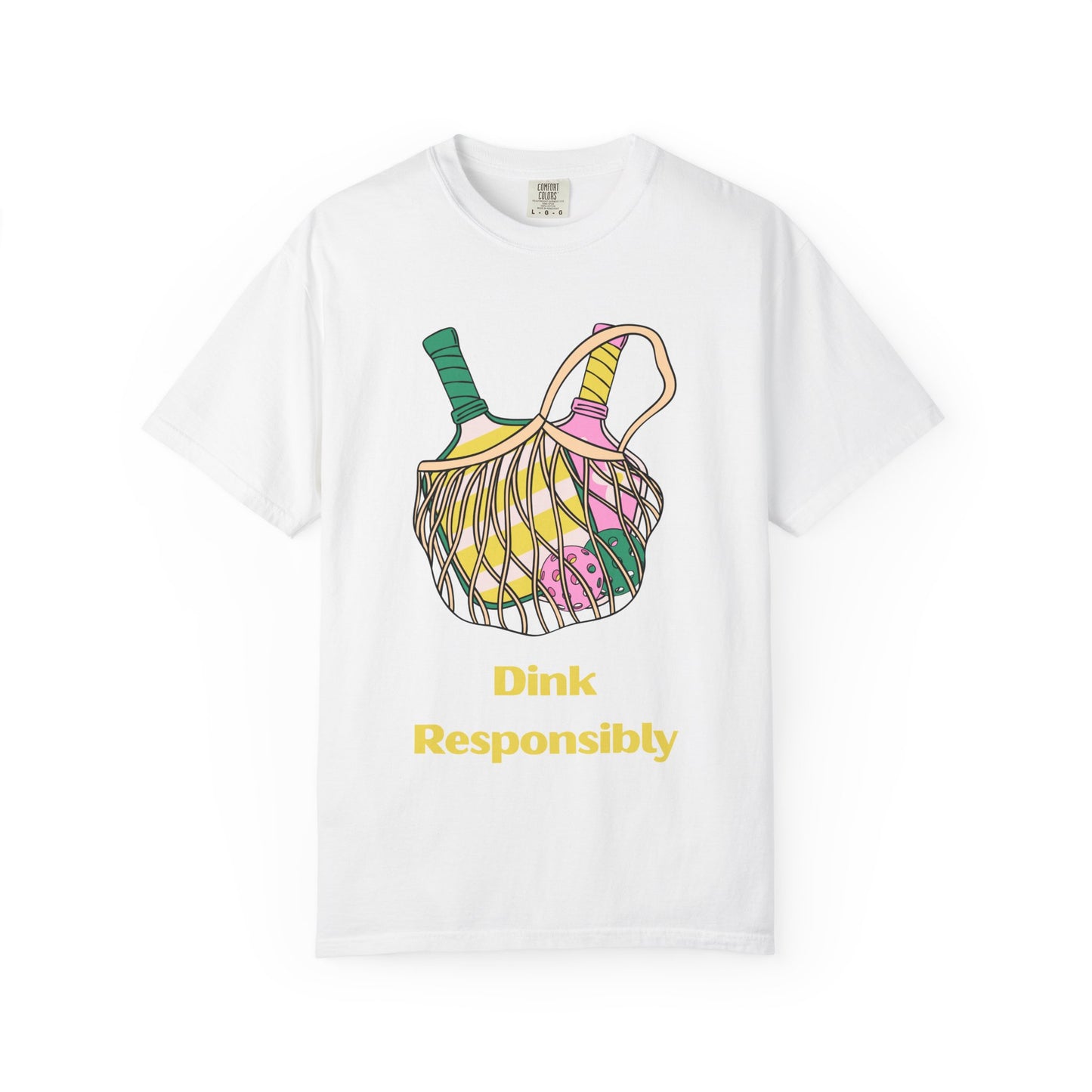 Dink Responsibly Pickleball T-Shirt — Vintage Net Bag Graphic