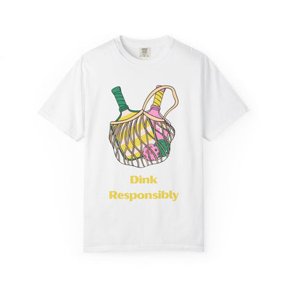 Dink Responsibly Pickleball T-Shirt — Vintage Net Bag Graphic