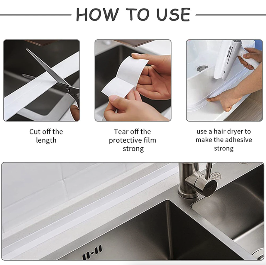 10.5FT Kitchen & Bathroom Sealing Adhesive Strip